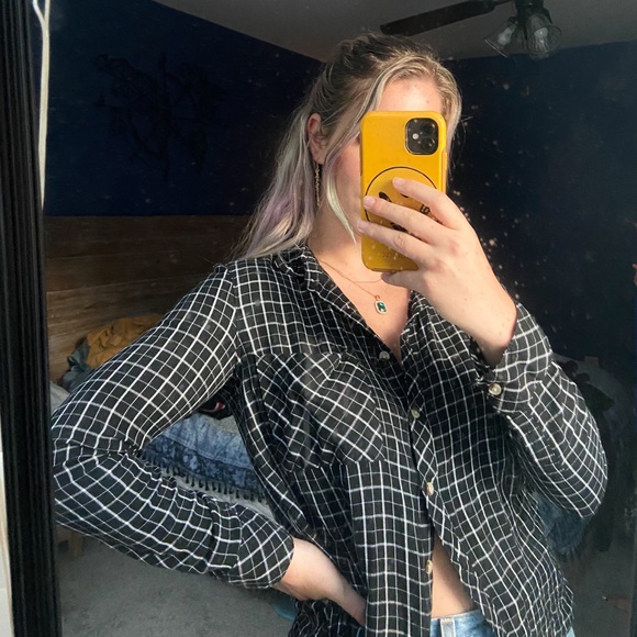 Black & White Striped Button Down - Picture 1 of 4